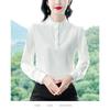 Chiffon Shirt Women's Long-sleeved Black Ears Stand-up Collar Floral Top