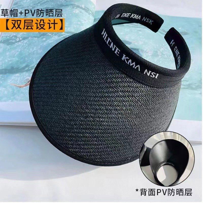 Large brim summer empty top summer UV protection sun protection hat female UV sun hat sun hat face cover UPF50 +