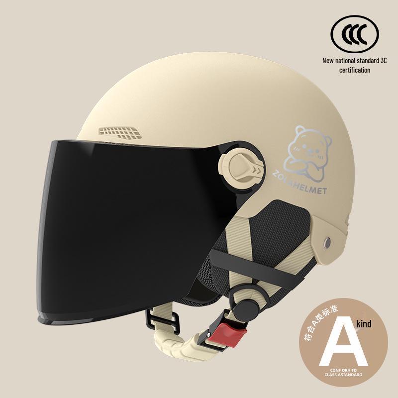 Women's Lightweight Ventilated Electric Scooter Helmet with Sun & Ear Protection - All-Season 3C Certified Half Helmet