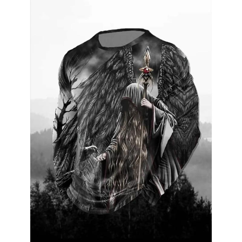 3D Printed Lion Pattern Men's T-Shirt Casual Comfortable Long Sleeve Fashion Clothing