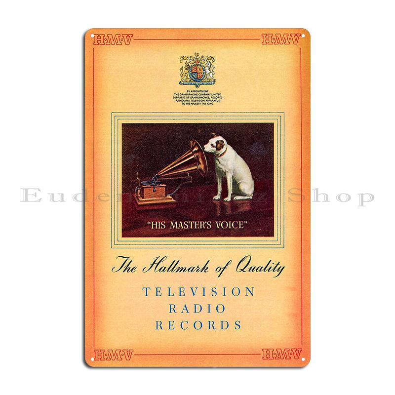 RCA VICTOR HIS MASTERS VOICE by Francis Barraud Vintage Advertisement Metal Garage Design Pub Create Wall Decor Tin Sign Poster