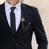 Hat Tassel Chain Brooch Lapel Pin Men Suits Casual Accessories for Ornament Celebration