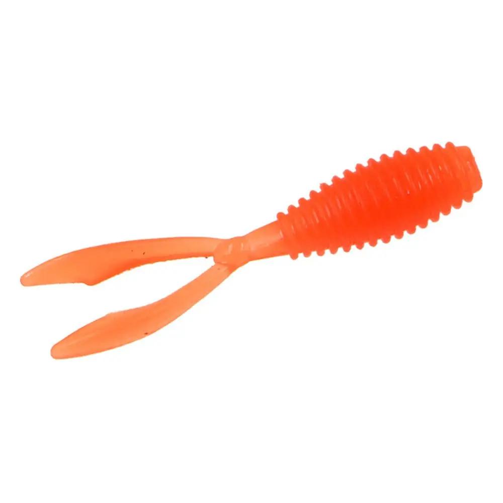 10pcs 36mm 0.3g Soft Fishing Lure Twin Tail Silicone Artificial Bait Wobbler Worm Lures Fluorescent Fishing Tackle for Ocean Sea