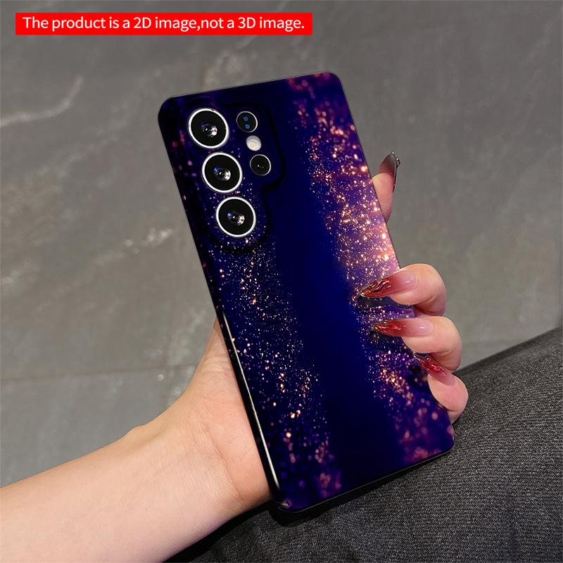 2DFlat Samsung phone case Cosmic Sparkle Particle Glow Applicable to Galaxy S22 S23 S24 S25ULTRA S26 A12 A13 A14 A15 A16