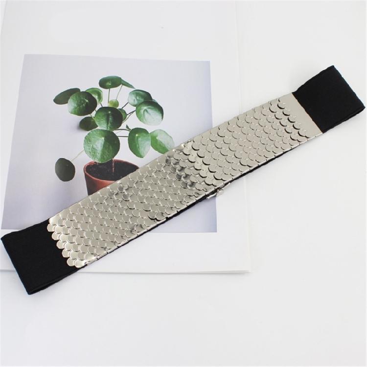 Women Stretch Belt with Fish Scale Texture Versatile Corset for Banquet Dress