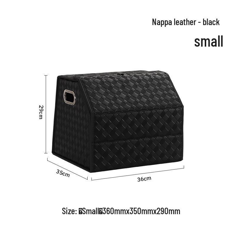 Großer Kofferraum-Organizer für das Auto, Leder mit Schafsfellmuster, Aufklappbares faltbares Design.