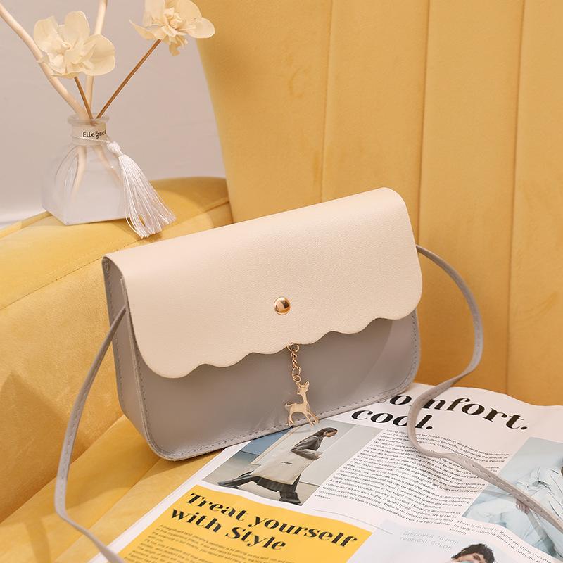 Borsa da donna a contrasto in pizzo alla moda Borsa a tracolla diagonale con una spalla a forma di cervo