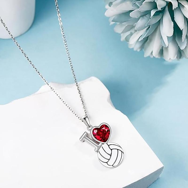 Love Volleyball I Geometric Heart Jewelry Rhinestones Alloy Finish Trendy Women