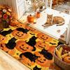 Uroczy Halloweenowy Czarny Kot Jack?o?Wycieraczka z nadrukiem lampionów, Kapryśny dywan w stylu świątecznym do przedpokoju domowego, Wnętrzowy, Codzienny wystrój domu