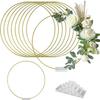 Couronne à Base en Bois Anneau en Fer Anneaux Métalliques Dorés Anneau Floral Centre de Table Métal Doré Taille 30cm Centres de Table Cercle Doré