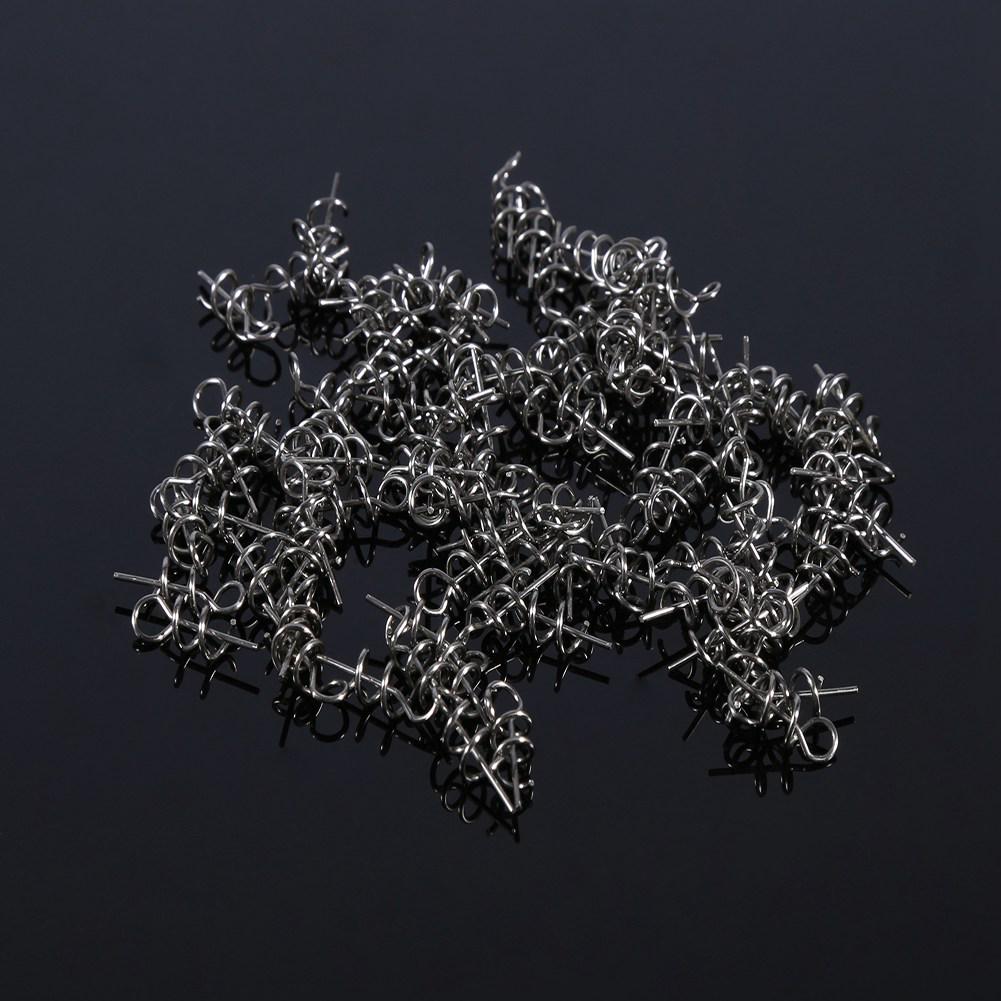 100PCS Bag 14mm Stainless Steel Soft Bait Pin Lure Fishing Spring Fixed Lock Fishing Accessory