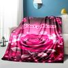 1PC Custom Name Pink Rose Romance Flannel blankets Patterns Throw Blanket All-Season Soft Gift for Couch, Bed, Camping gifts