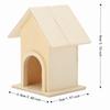 5Pcs Wood Wooden Birdhouse Unpainted Surface Bird Cage Craft Unique Garden Ornament  Small Birds