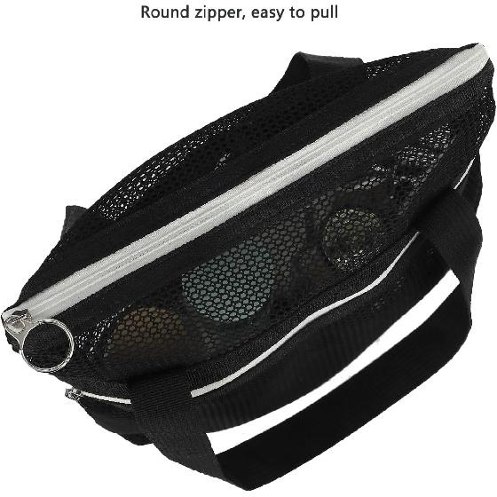 Mesh Shower Caddy Portable Shower Bag for Travel, Gym, Camping – Quick-Dry Hanging Toiletry Organizer with Zipper Pockets for Bathroom