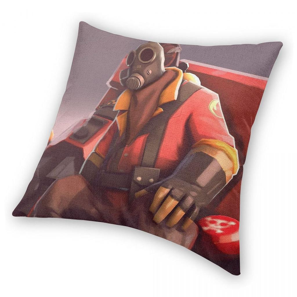 Tf2 Gravel Blooded Mercenaries Pyro Kissenbezug Polyester Leinen Samt Bedruckte Dekorative Kissenhülle Sofasitzkissenhülle