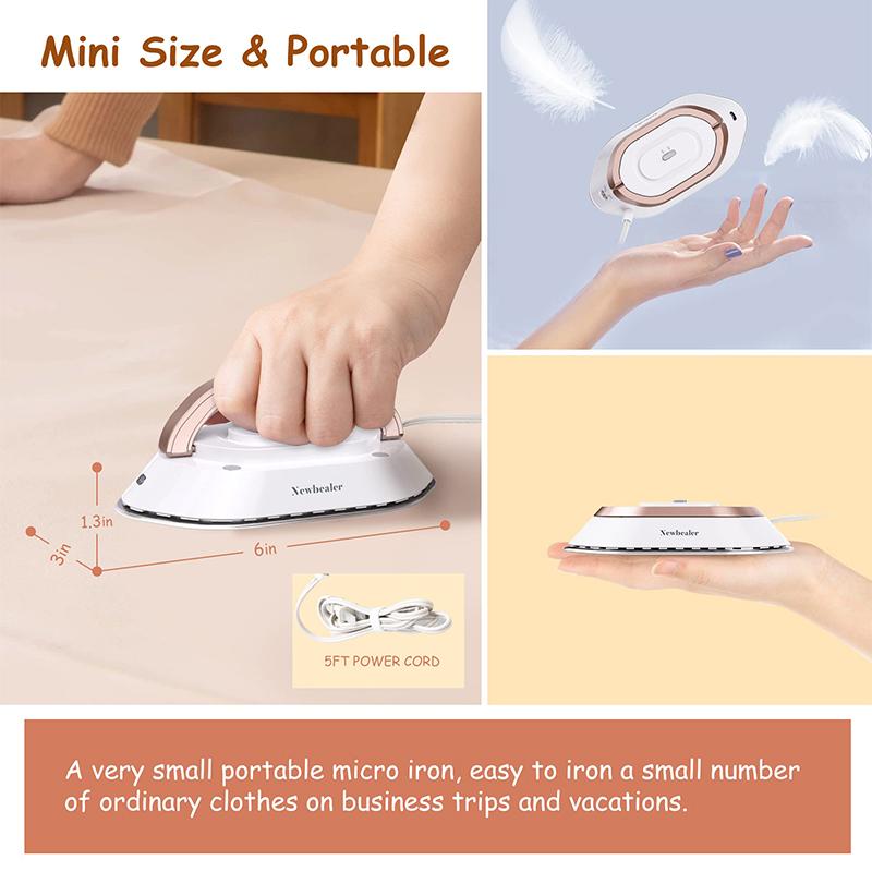 Dual-voltage Non-steam Travel Dry Iron Come with Travel Bag 100-120V / 220-240V, 50/60HZ, 150W