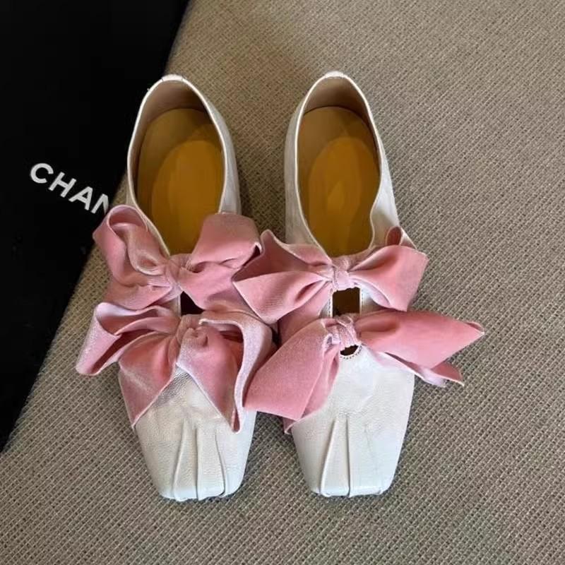 Cowhide Version! Retro Niche Pleated Mary Jane Shoes Women's New Versatile Light Mouth Straps Square Head Thick Heel Single Shoes