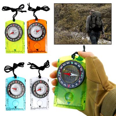 Multifunctional Orienteering Compass with Lanyard High Accurate Compact Size Portable Magnifying Glass Professional Compass Camping Gear
