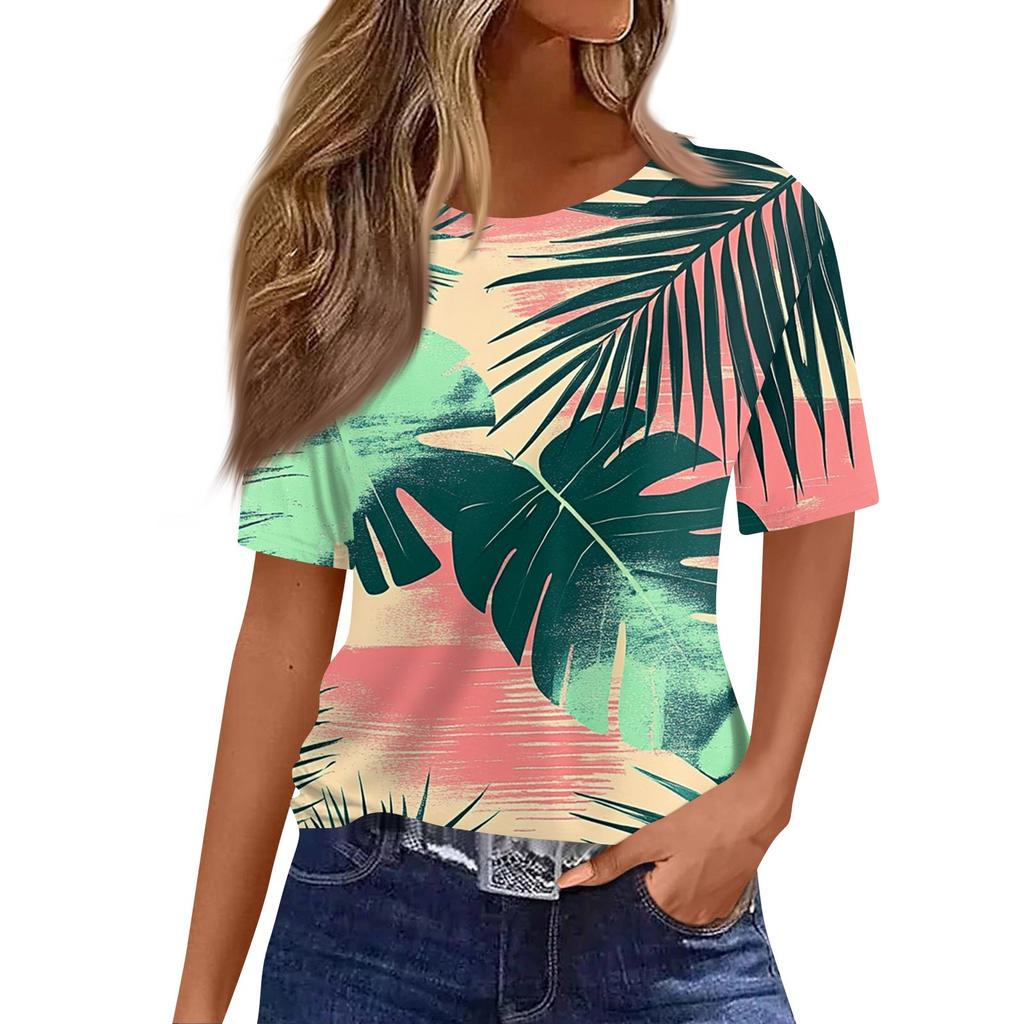 Modisches, lässiges Pullover-Oberteil mit kurzen Ärmeln und Rundhalsausschnitt für Damen