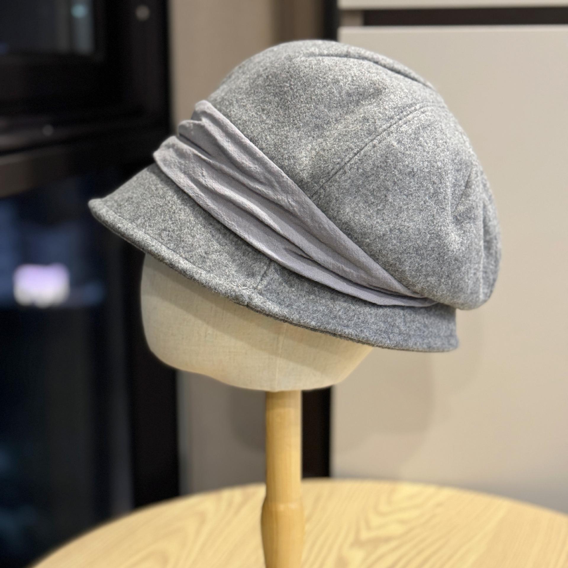 Новая осенне-зимняя шерстяная шляпа-рыбак для женщин, французская ретро элегантная женская шляпа, шляпа-ведро, тренд one size