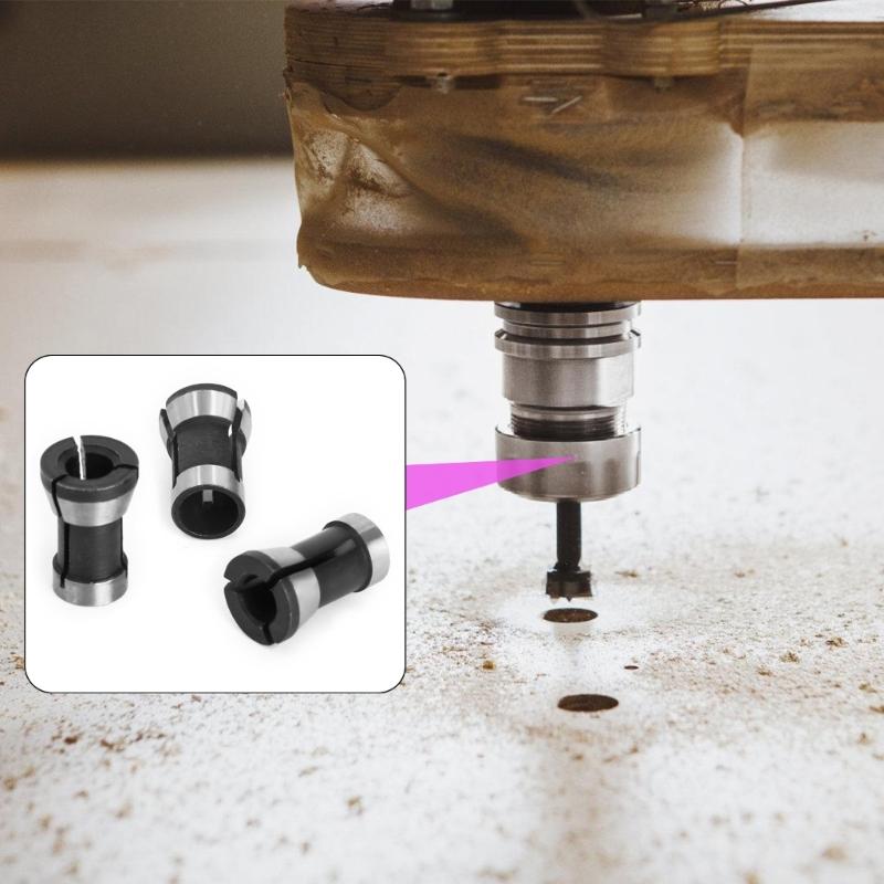 3 Stück Hochpräzisions-Trimmer-Fräser-Spannzangen-Adapter-Set für verbesserte Kompatibilität und Effizienz in Graviermaschinen