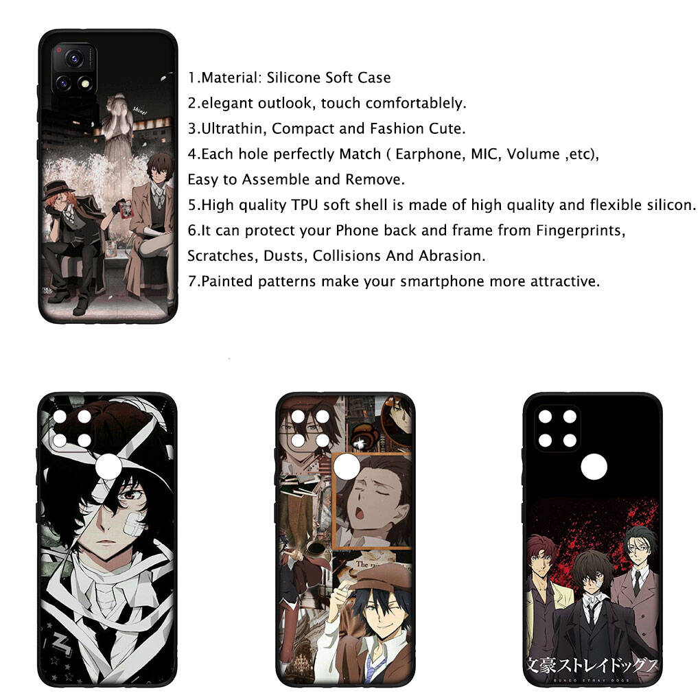 Husă pentru iPhone 17 16 15 Xiaomi Poco Redmi Note 14 13 12 11 Pro Samsung Galaxy S25 S24 S23 OPPO Huawei Bungou Stray Dogs Anime Husă Telefon Lentilă Cameră
