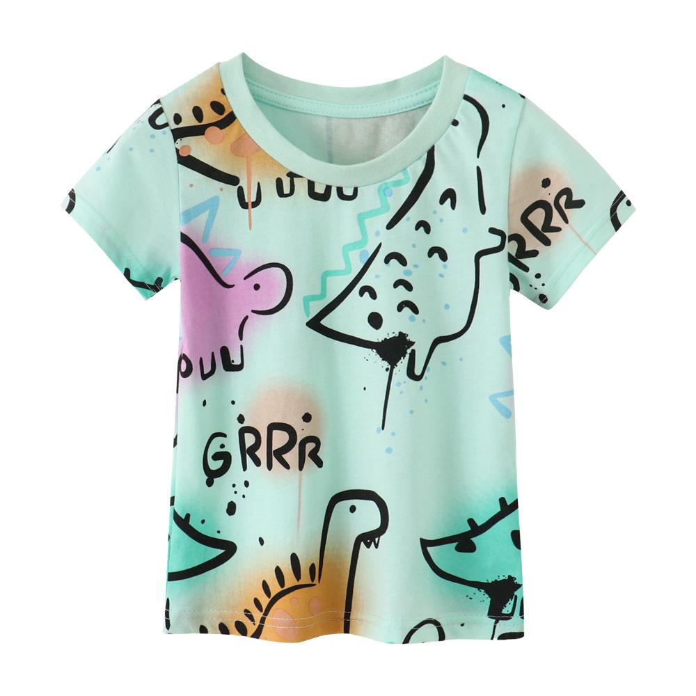 Children s T-shirts for boys and girls short-sleeved T-shirts for children and middle-aged children summer new children s T-shirts 100
