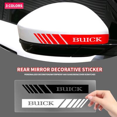 QPM1 2pcs Car Rearview Mirror Stickers Side Stripe DIY Decal For Century Excelle XT Envision Excelle GT Verano LaCrosse Encore