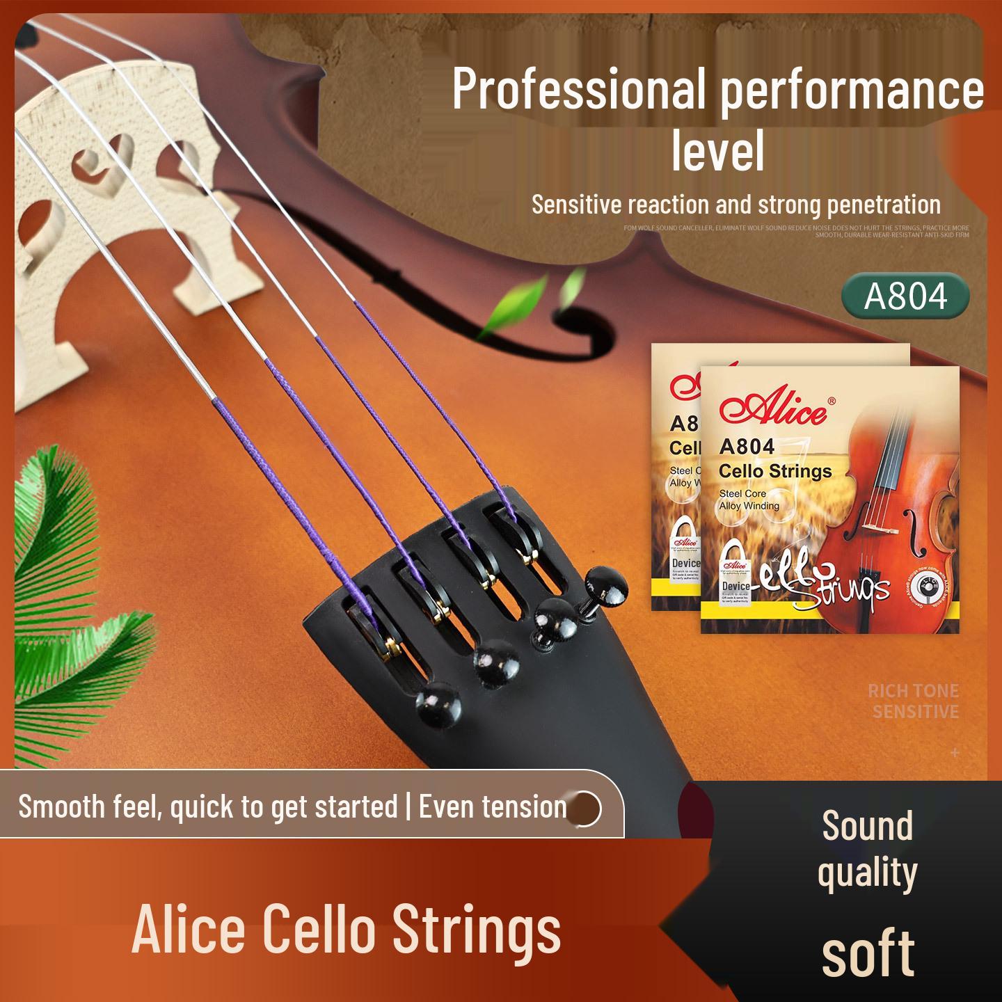Professional Anti-Rust Genuine Alice Cello Strings Set (1-4) 1/4 Cello A804