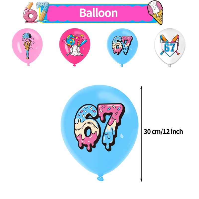 Decorațiune pentru a 67-a Zi de Naștere Șase Șapte Balon Zi de Naștere Topper Tort Steag Decorativ Ochelari de Zi de Naștere Steag de Tras Foaie de Duș pentru Bebeluși