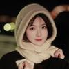 Solid Color Hooded Hat Warm One-Piece Scarf Cap Fashion Knitted Winter Balaclava  Outdoor