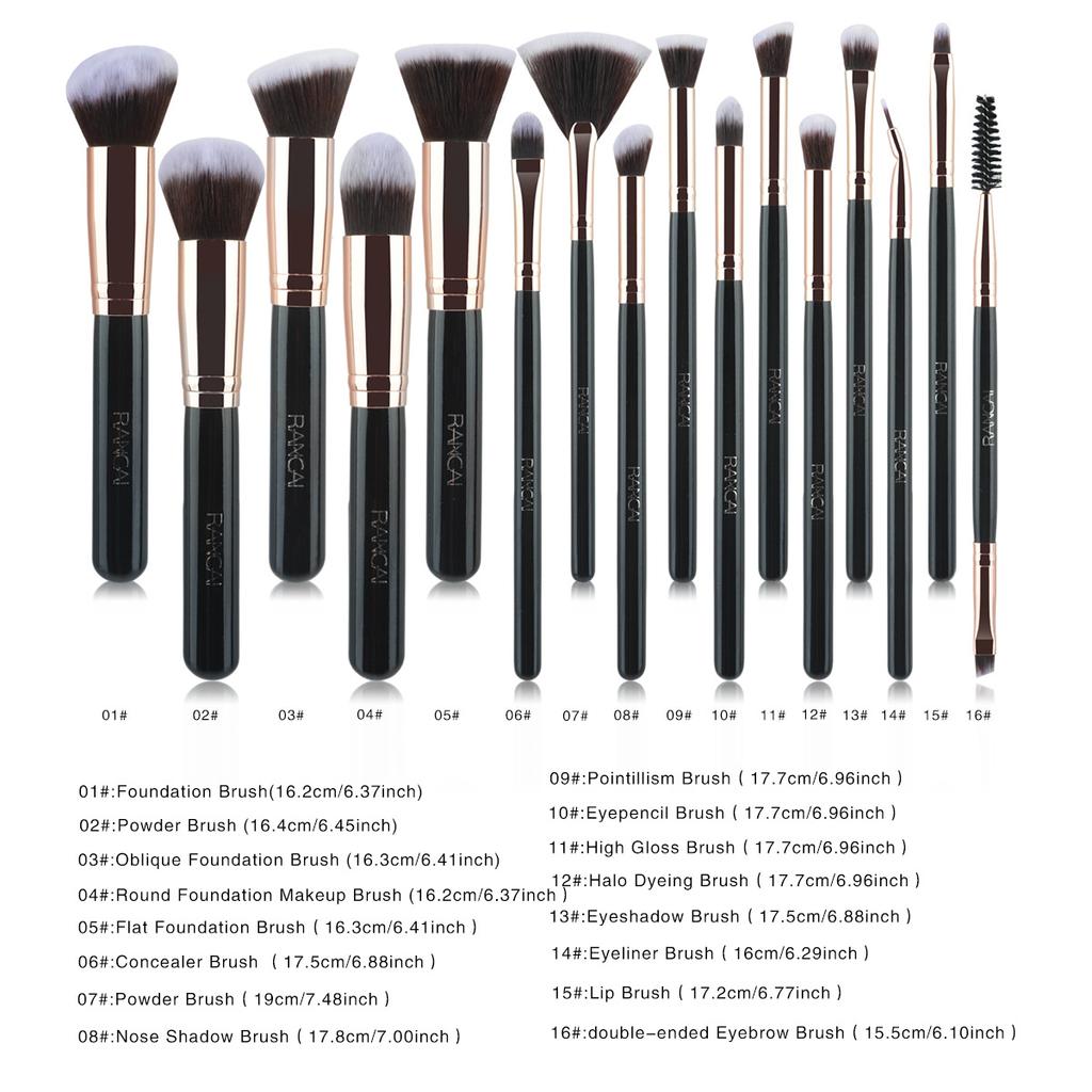 Neues 11/12/16 Schwarz-Gold Make-up Pinsel Set Weiches Haar Puderpinsel Foundation Pinsel Highlighter/Aufhellungs Pinsel