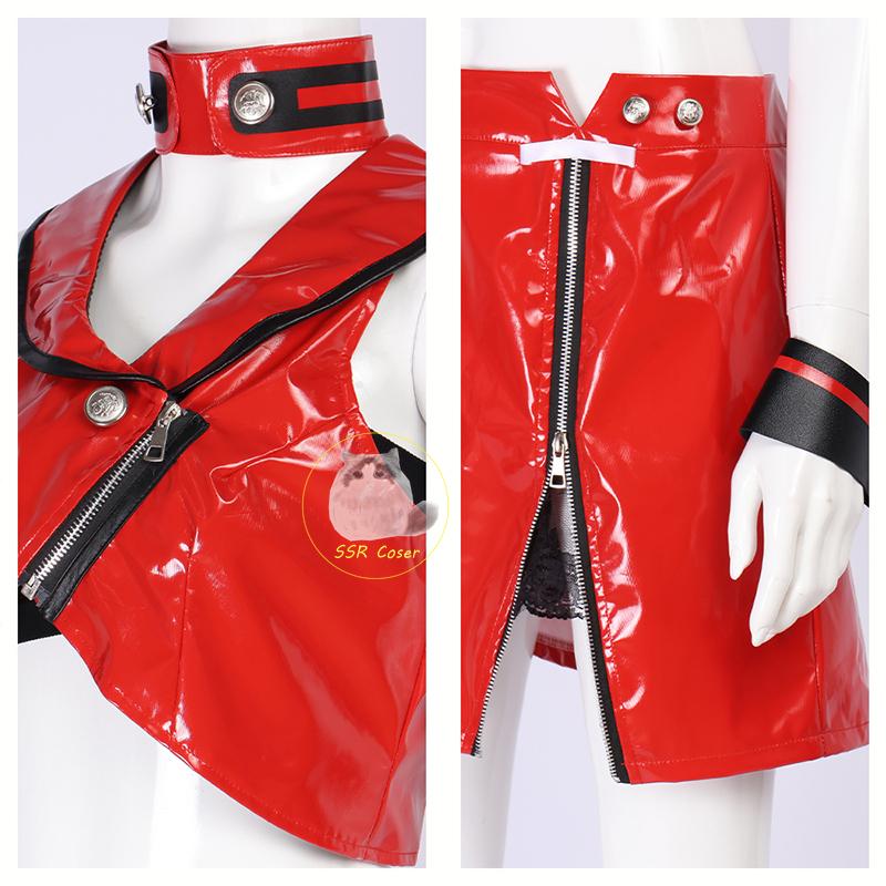 Anime VOCALOID3 Meiko Cosplay Costume Wig Meiko PU Red Uniform Christmas Halloween Formula Uniform for Women Comic Con