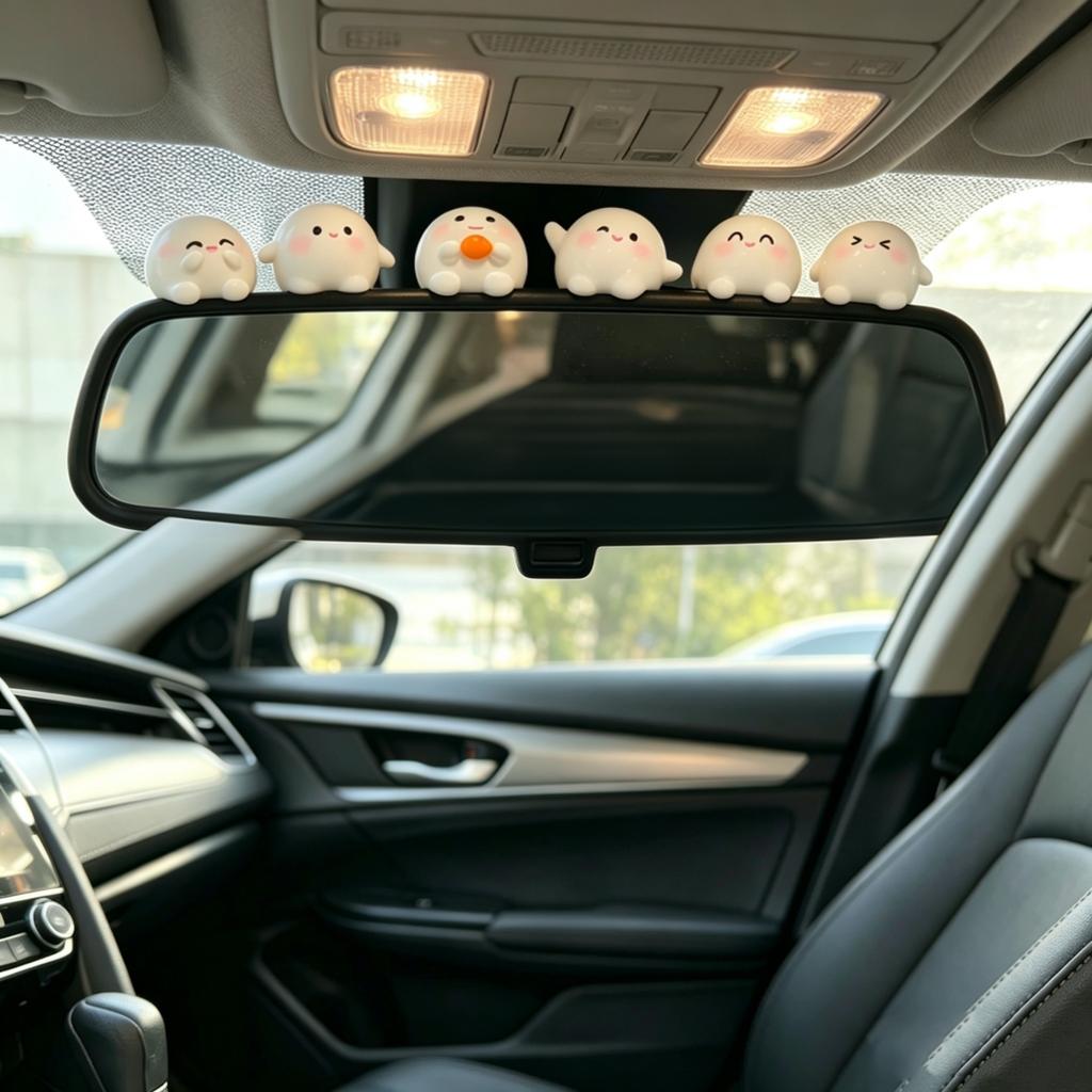 6PCS Resin Mini Cute Car Center Console Decor Ornaments Micro Animal Screen Decoration Car Interior Accessories