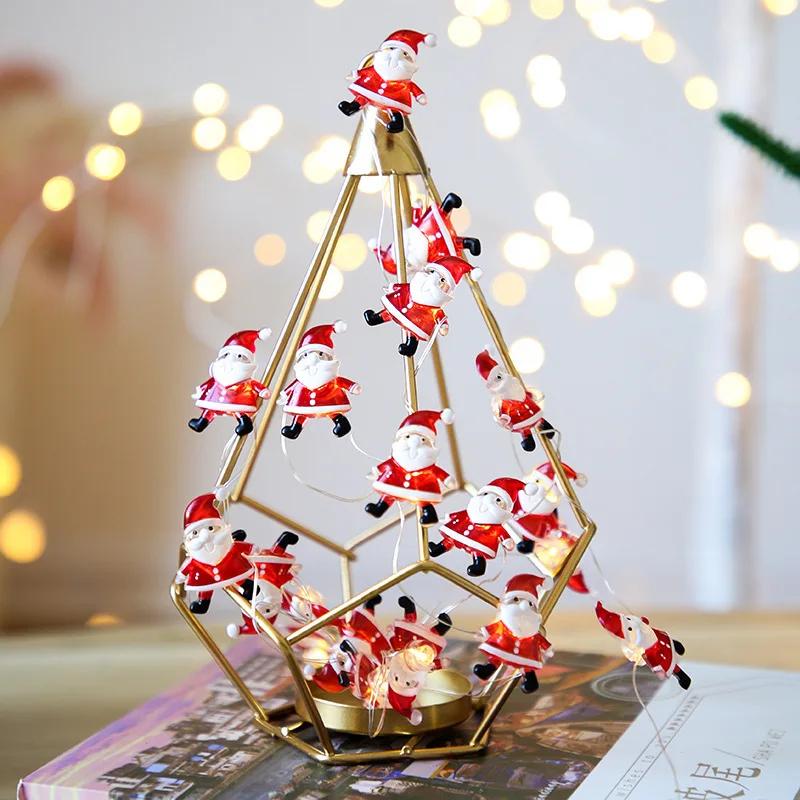 2M Fairy String Lights Santa Claus Snowman LED Garland String Lights Bedroom Garden Decorations 2025 Merry Christmas Supplies