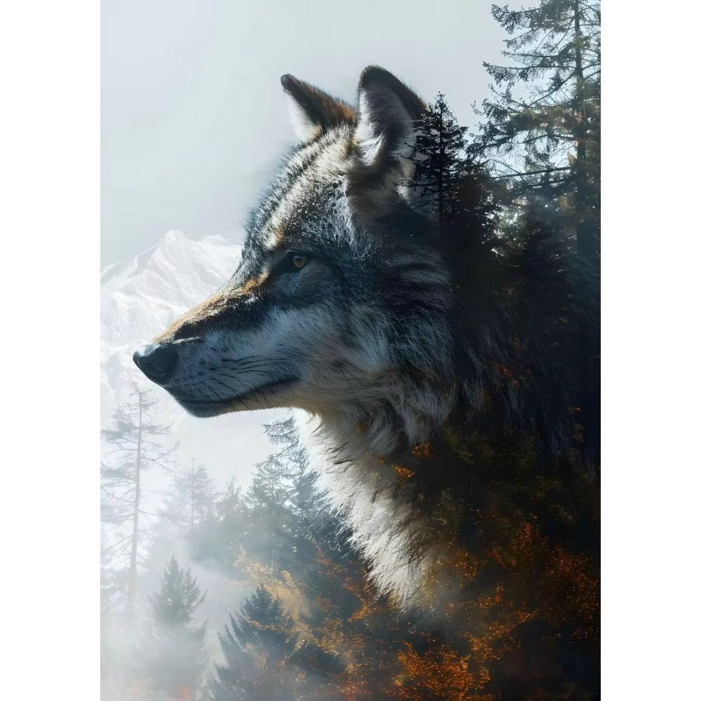 Animal and Forest Poster Eagle Wolf Tiger Lion Cat Panda Fox Tree Canvas for Living Room Home Decor Wall Art Mural