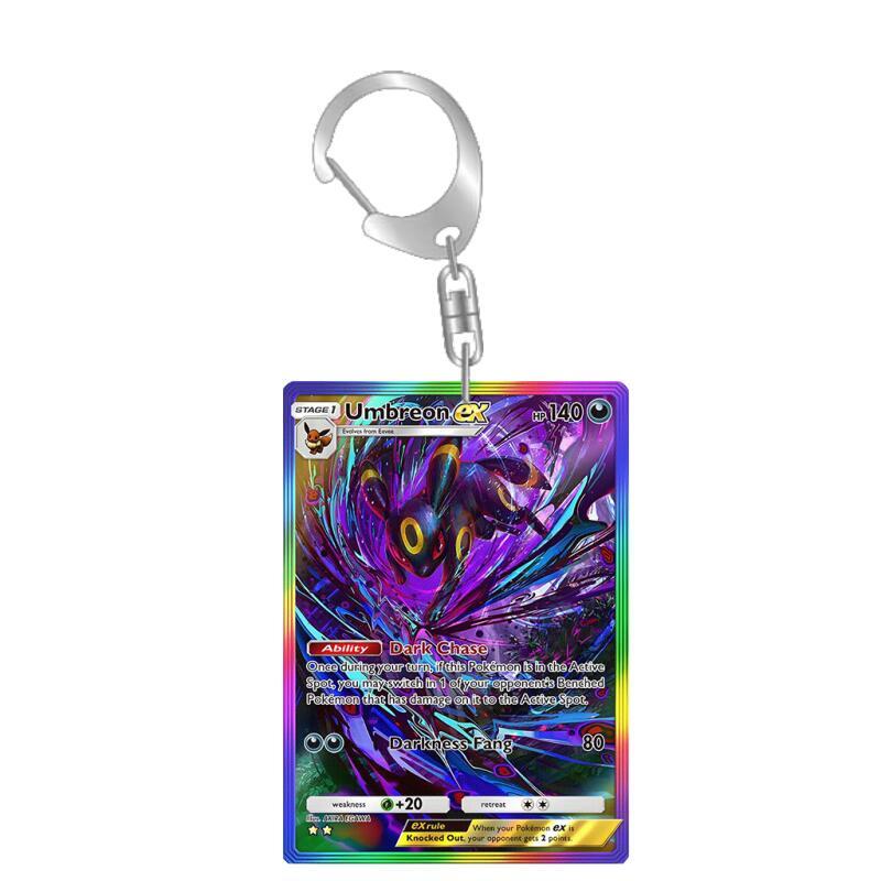 Anime Acrylic Keychain for Diancie Gardevoir Leafeon Milotic Eevee Evolutions Team Rocket Card Key Ring Self-Made Bag Pendant