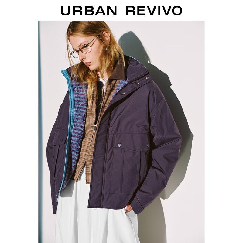 Women's Oversized Color-block Stand-Collar Winter Cotton Jacket