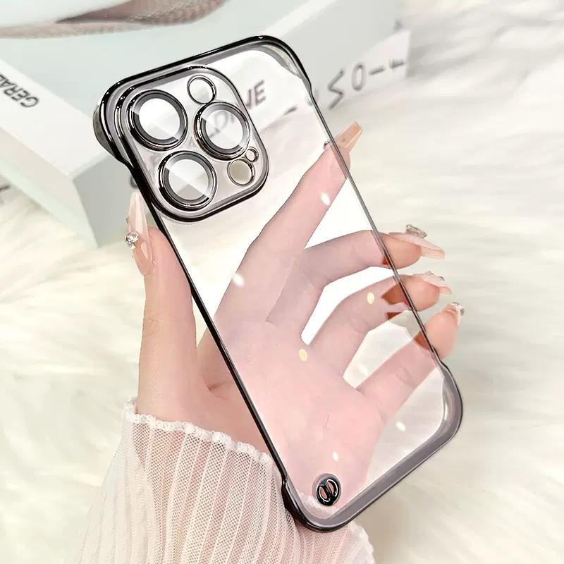 Applicable To IPhone17promax Electroplated Frameless Mobile Phone Case Apple 16 Ultra Thin Transparent Protective Case Lens Film