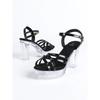 Women's 12cm Clear Chunky Heel Sandals - Platform  Style Sexy Transparent Crystal Shoes for Nightclub LFD-19866-5