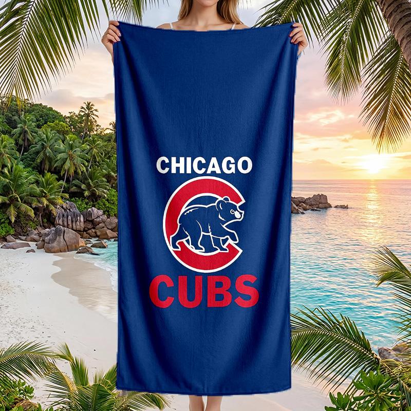 Asciugamano da Spiaggia alla Moda Chicago Cubs Asciugamano Portatile Morbido ad Asciugatura Rapida per Nuoto Campeggio Vacanze