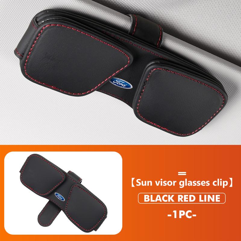 KLKW2 For Ford Leather Car Glasses Clip Sun Visor Sunglasses Organizer Escort KA Flex Everest KA Expedition Falcon Fusion