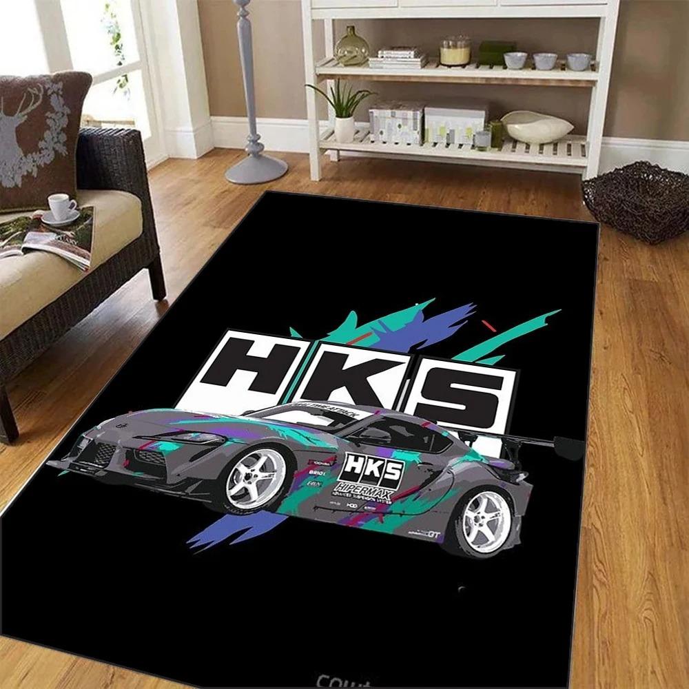 Sport Car HKS JDM Carpet Accessories Hallway Carpet Non-Slip Laundry Room Mat Laundry Decor Balcony Child Living Room Toilet Rug