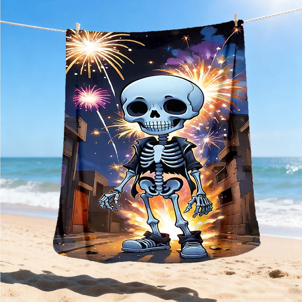 1pc Skeleton Costume Outdoor Blanket, Soft And Comfortable Blanket, Casual Warm Outdoor Blanket, Camping Travel Blanket yy251201120 75x90cm