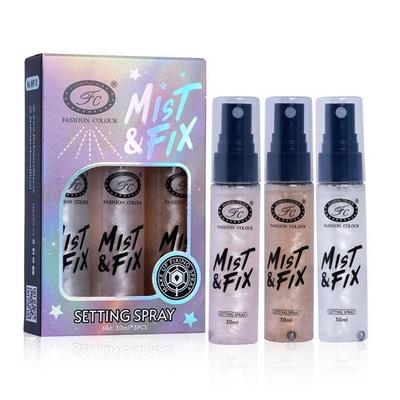 Fashion Colour MIST & FIX Fixační sprej (30ML*3) | Fixační sprej na make-up s dlouhotrvajícím efektem | Mlha Fixace Třpytivý, Hydratační fixační sprej na make-up| Sada 3 kusů