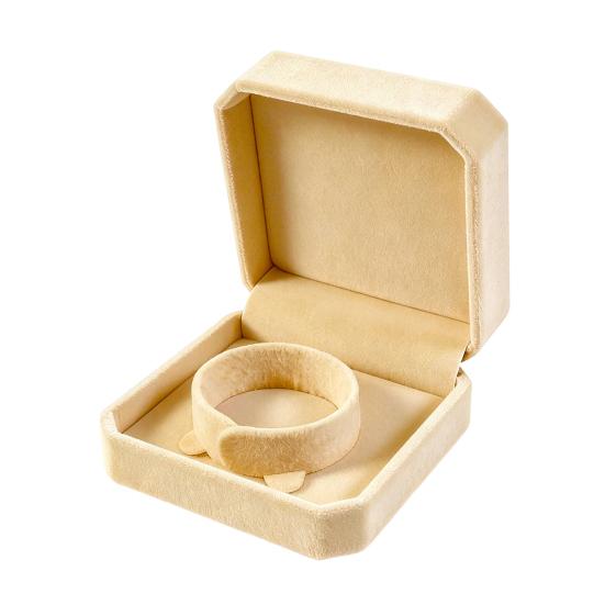 Jewelry Box, with Velvet Interior Shock-Proof Scratch-Proof Organizer, Apricot Soft Plush Jewelry Case for Rings Earrings Necklaces