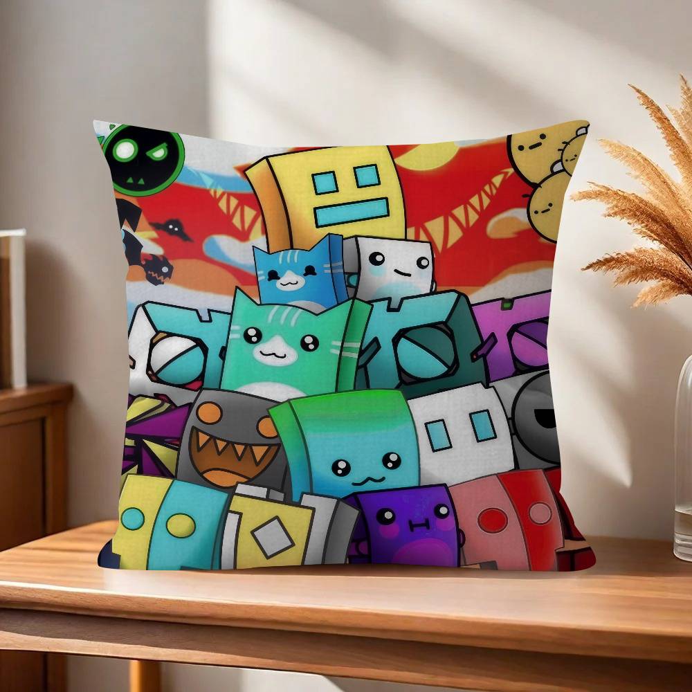 Game Geometry Cartoon Dash Cushion Cover Decorative Pillow Sofa Home Decor Case Pillow Cases