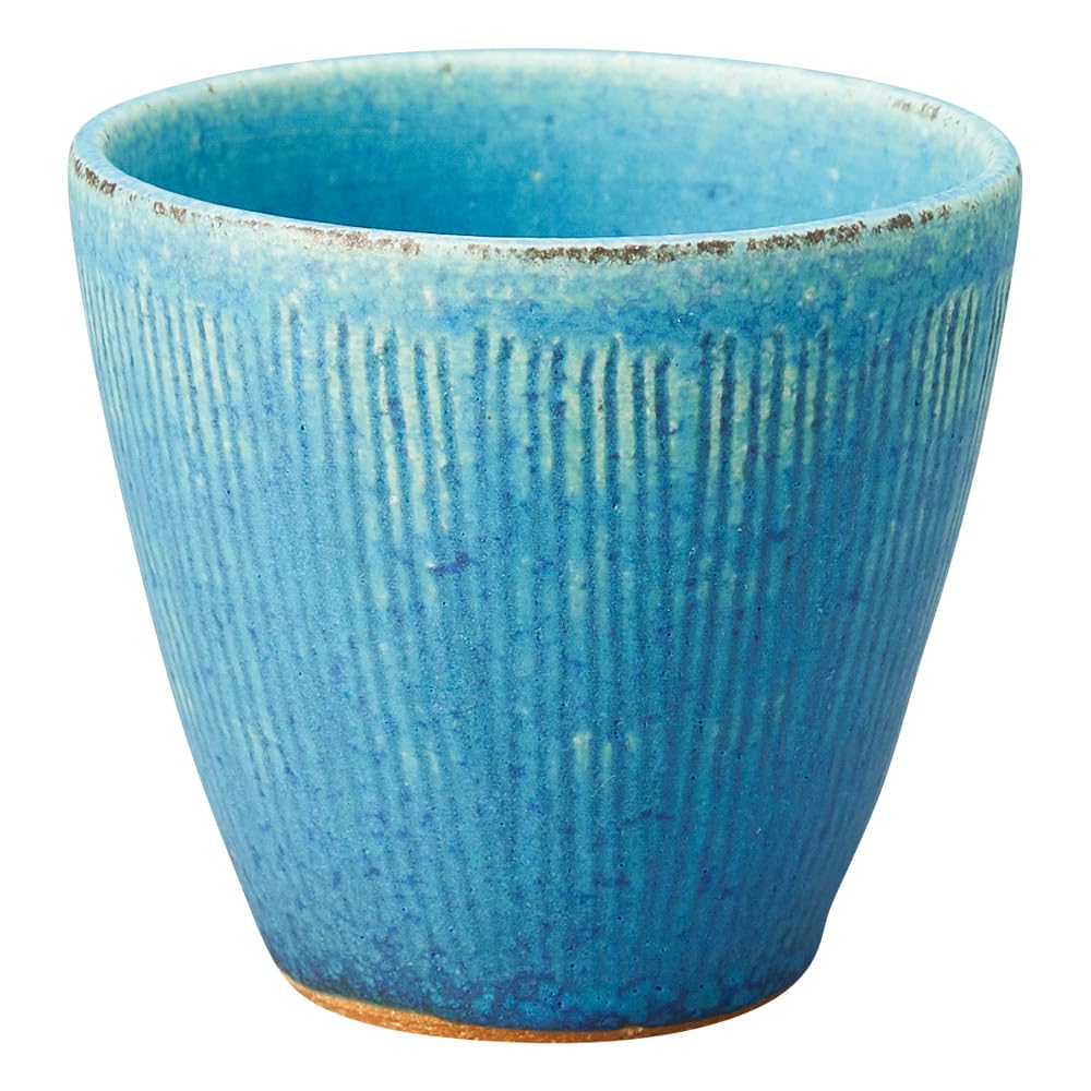 

Marui Seito Shigaraki Ware Hechimon Teacup, 240ml Capacity, Blue Glaze, MR-3-4492