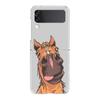 Case For Samsung Galaxy Z Flip 3 4 5 Transparent Fold Hard PC Shell For Galaxy Z Flip 3 5 Cover Galloping Horse Girl Drawing