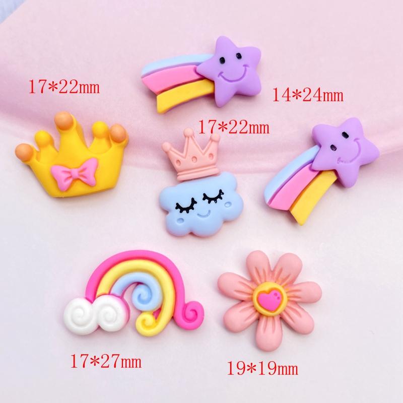 10/20Pcs Kawaii Mini Mixed Rainbow/meteor/Cloud Flat back Cabochons Scrapbooking DIY Jewelry Craft Decoration Accessories F09